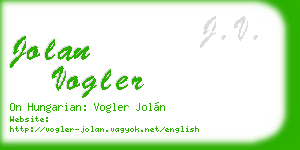jolan vogler business card